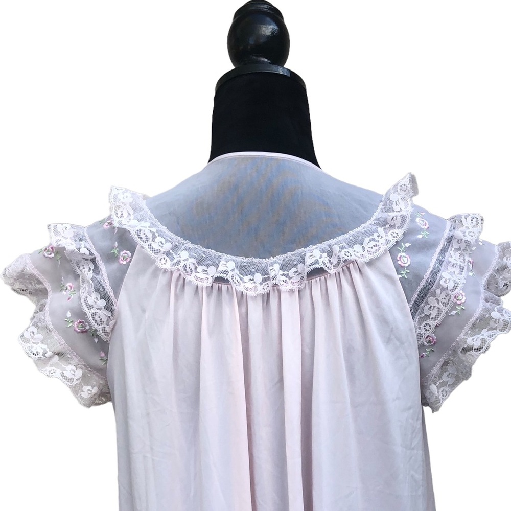 Shadowline Pink Sheer Nylon Nightie size Small - Picture 9 of 10